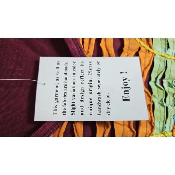 Himalayan Group Handcrafted in Nepal Embroidered Burgundy Dress XL - Picture 4 of 9